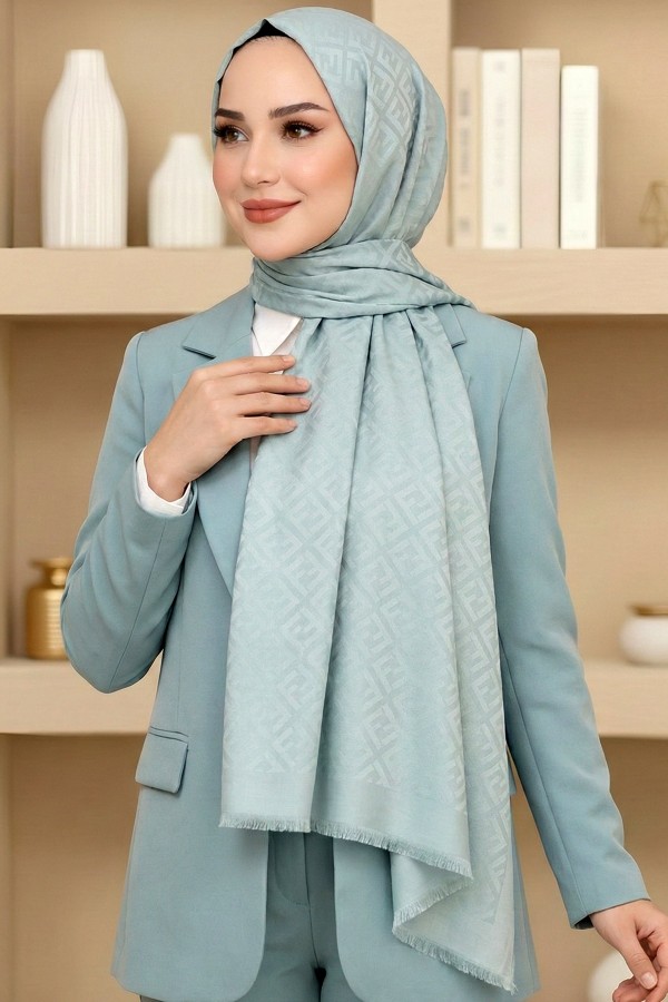 F Desen Pamuklu Şal 6034-15