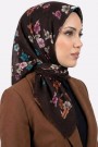 Yasemin İpek Desenli Flamlı Eşarp 6529-4
