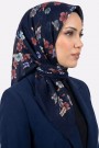 Yasemin İpek Desenli Flamlı Eşarp 6529-2