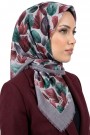 Soft İpek Desenli Flamlı Eşarp 6530-8
