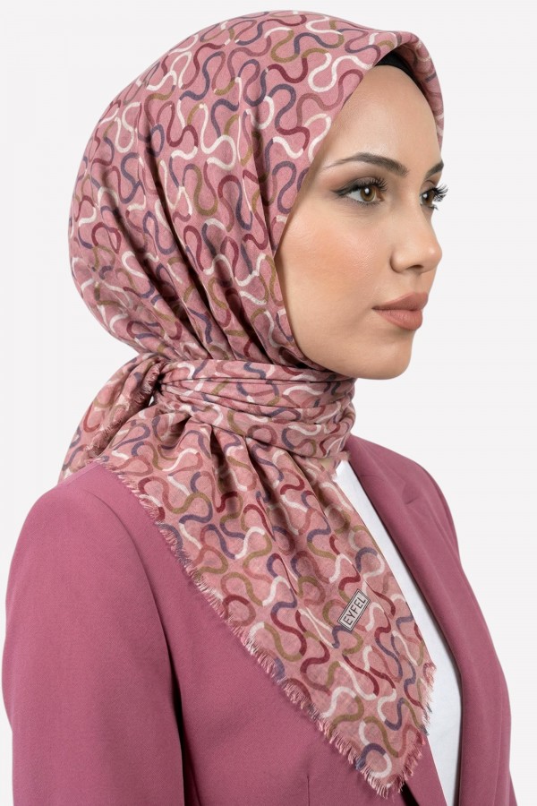 Desenli Flamlı Eşarp 6500-11