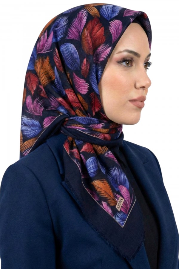 Soft İpek Desenli Flamlı Eşarp 6530-3