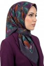 Soft İpek Desenli Flamlı Eşarp 6530-1