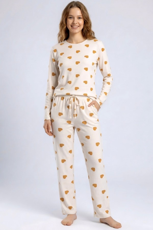 Kadın Desenli Pijama Takımı 20100-21