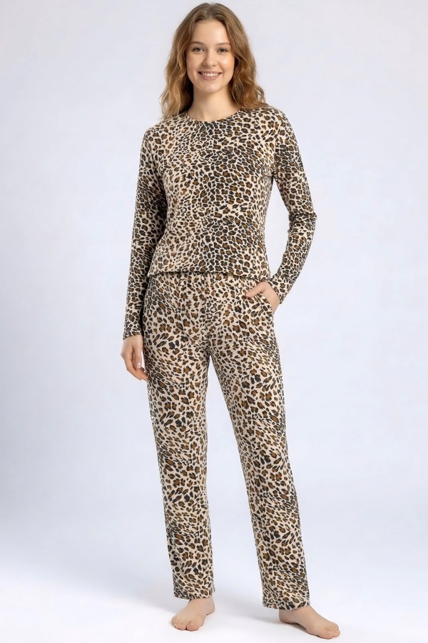 Kadın Desenli Pijama Takımı 20100-18