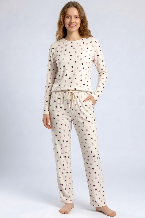 Kadın Desenli Pijama Takımı 20100-17