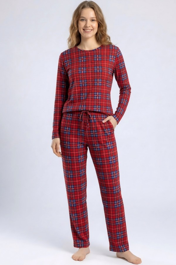 Kadın Desenli Pijama Takımı 20100-16