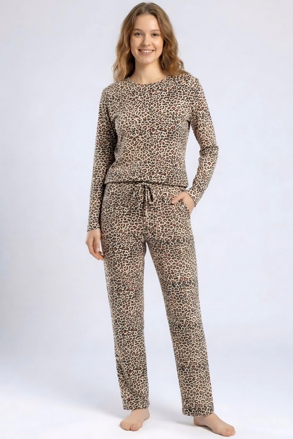 Kadın Desenli Pijama Takımı 20100-15