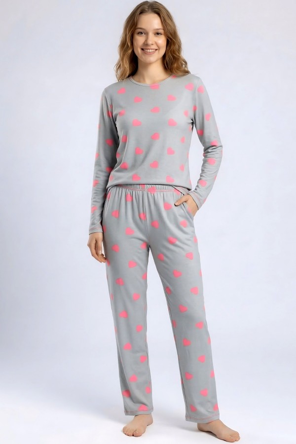 Kadın Desenli Pijama Takımı 20100-14