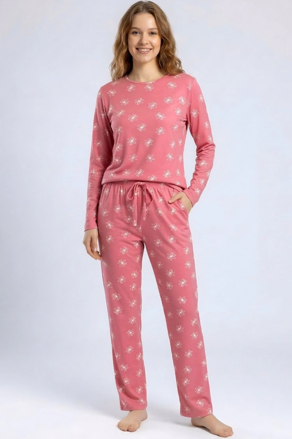 Kadın Desenli Pijama Takımı 20100-12