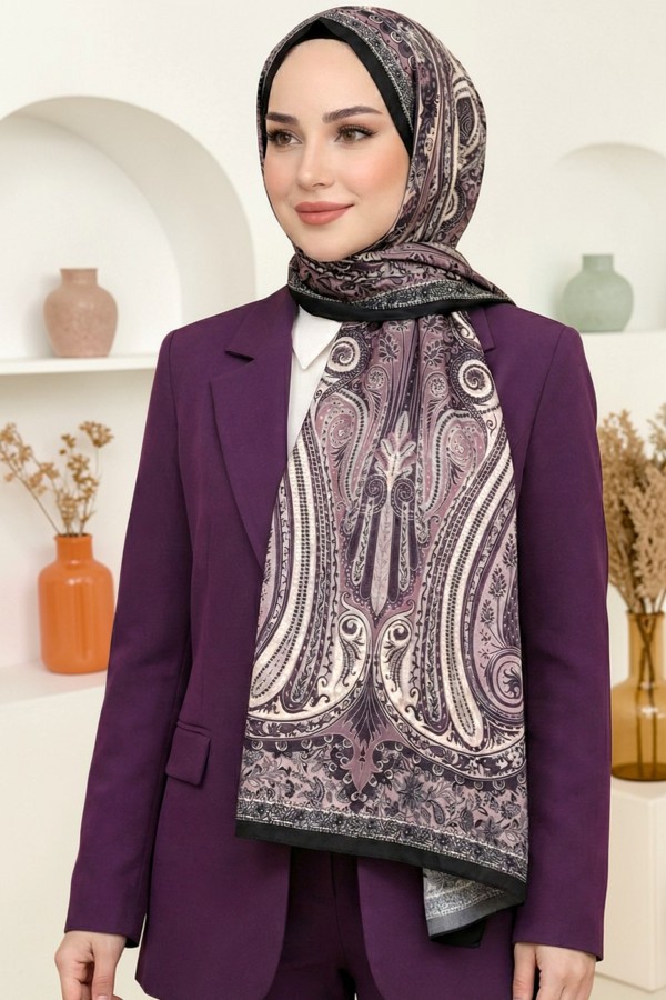 Ebruli Organik Pamuk Soft Şal 6045-5