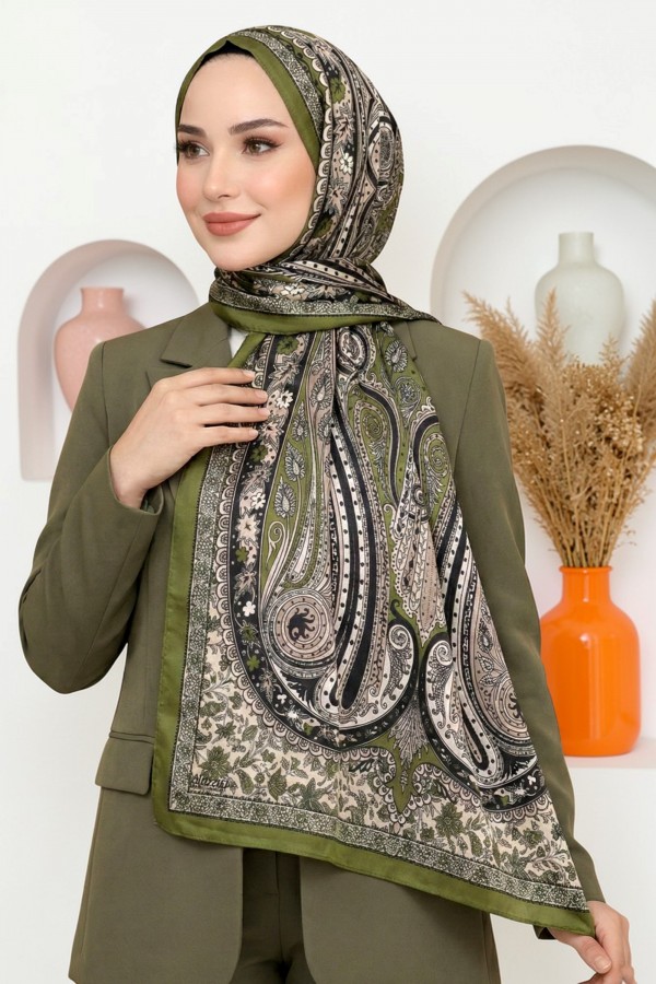 Ebruli Organik Pamuk Soft Şal 6045-4