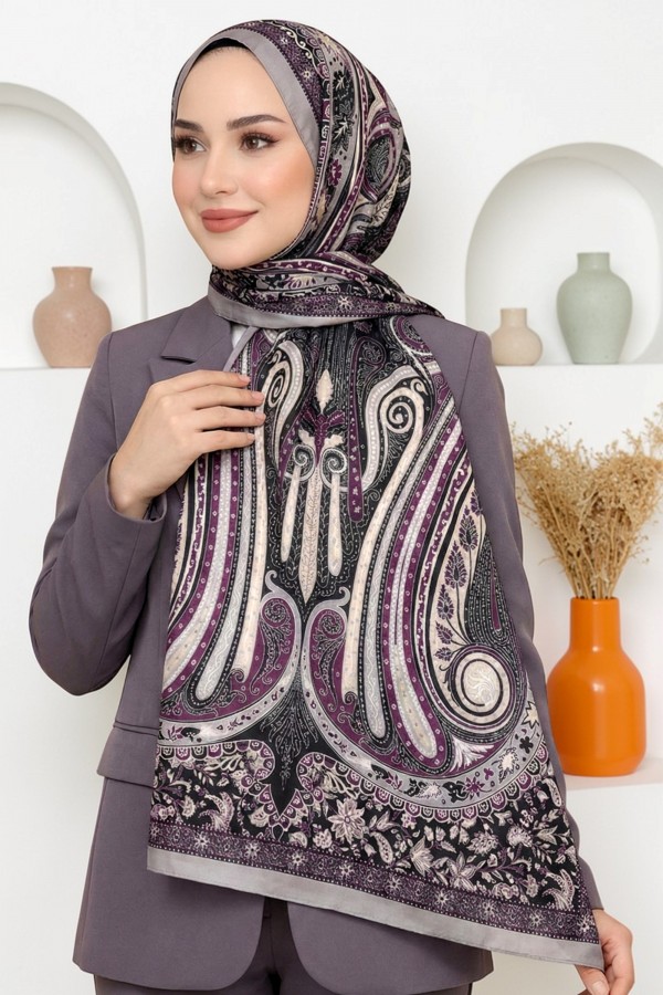 Ebruli Organik Pamuk Soft Şal 6045-3