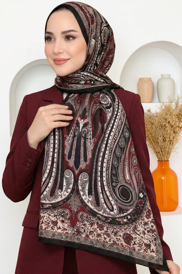 Ebruli Organik Pamuk Soft Şal 6045-1