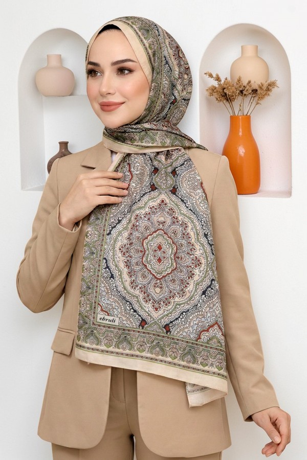 Ebruli Organik Pamuk Soft Şal 6046-20