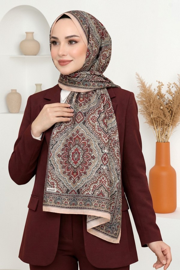 Ebruli Organik Pamuk Soft Şal 6046-16