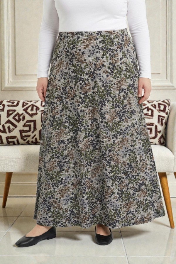 8 Parça Desenli Viskon Etek 2031-9