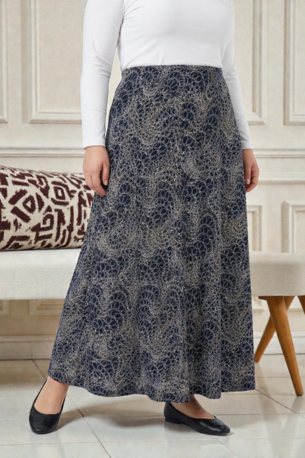 8 Parça Desenli Viskon Etek 2031-7