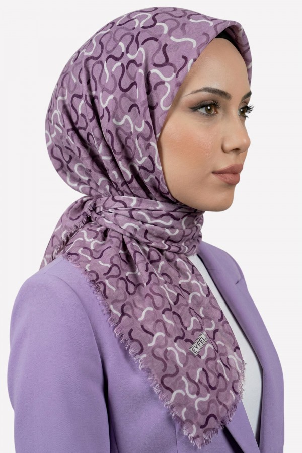 Desenli Flamlı Eşarp 6500-8