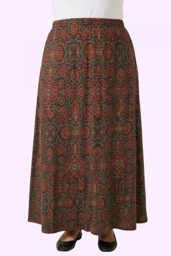 Desenli Penye Etek 2034-1