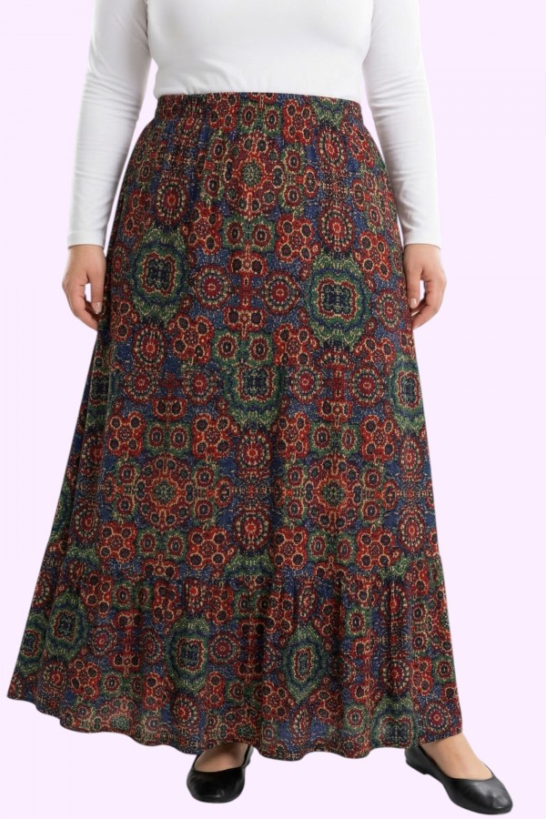 Desenli Penye Etek 2034-2