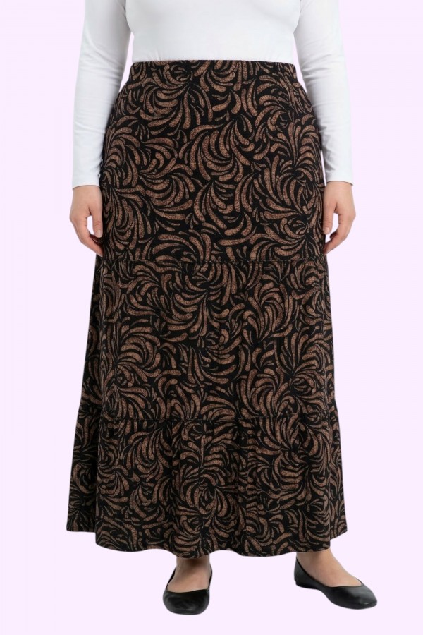 Desenli Penye Etek 2035-14