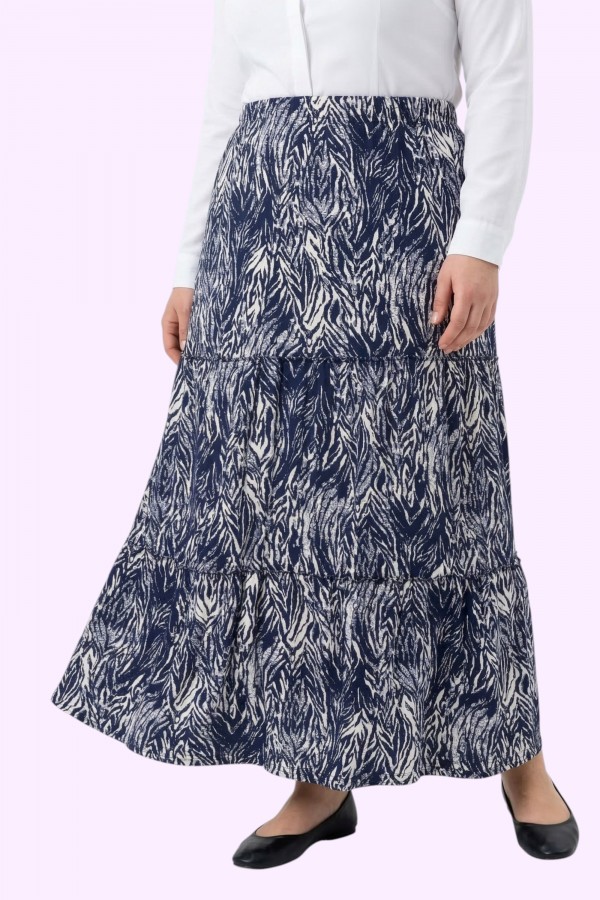 Desenli Penye Etek 2035-13