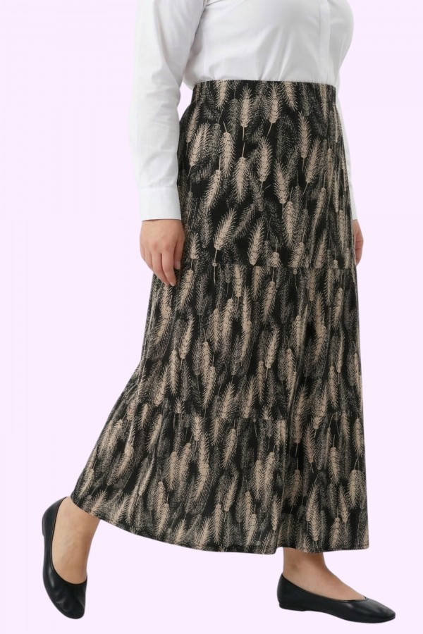 Desenli Penye Etek 2035-12