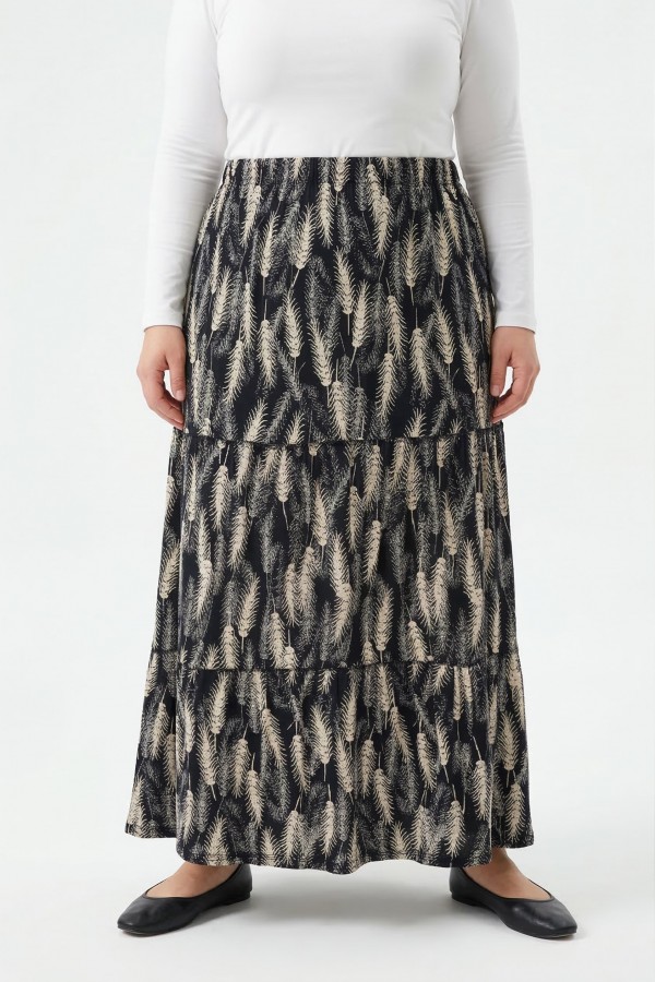 Desenli Penye Etek 2035-11