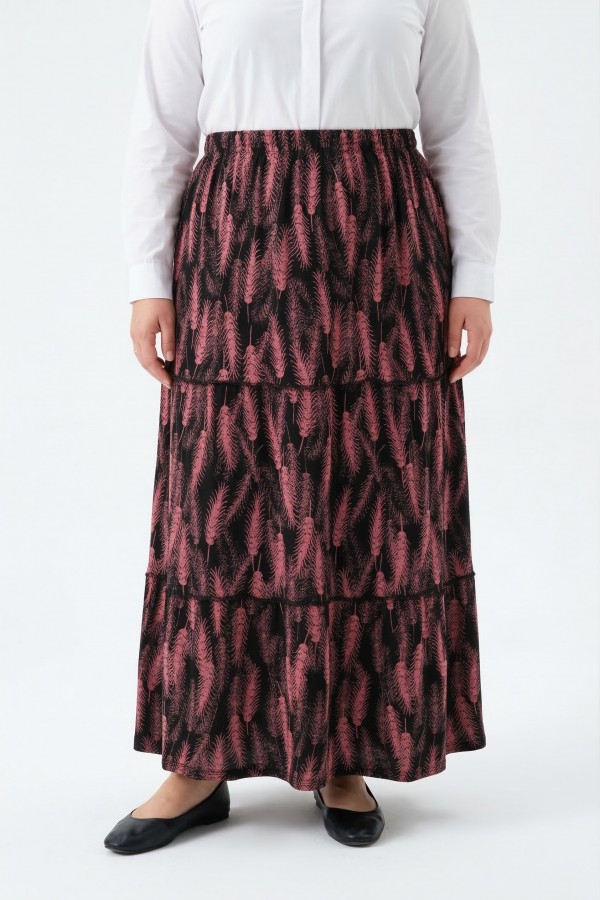 Desenli Penye Etek 2035-10