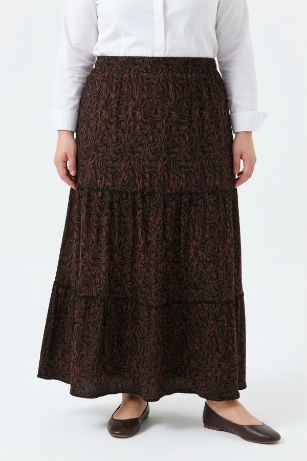 Desenli Penye Etek 2035-7