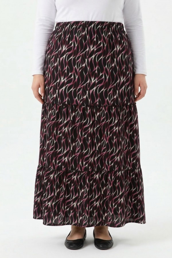 Desenli Penye Etek 2035-6