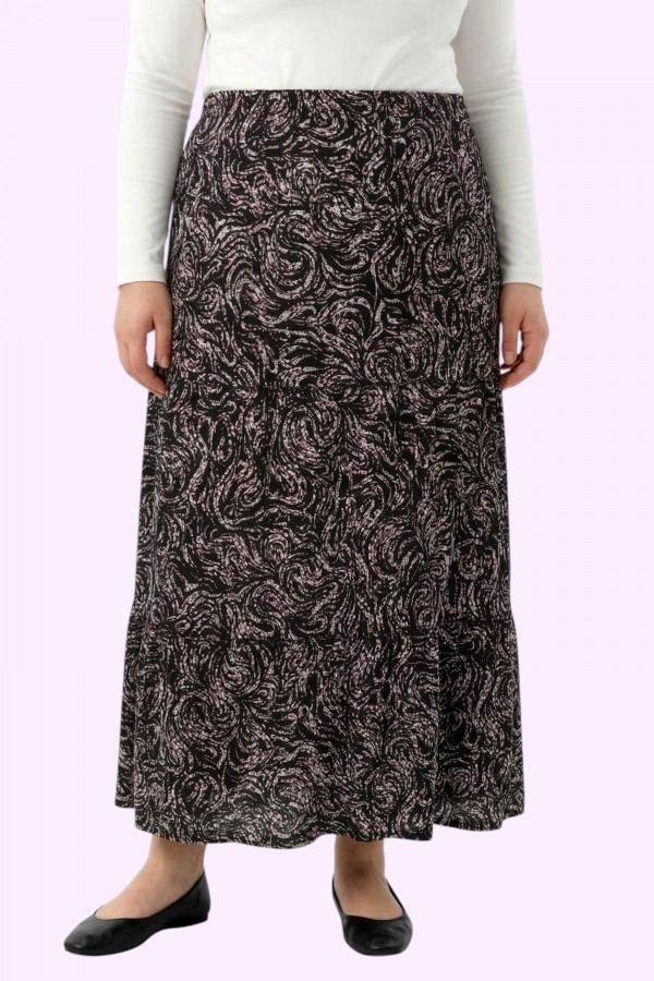 Desenli Penye Etek 2035-1