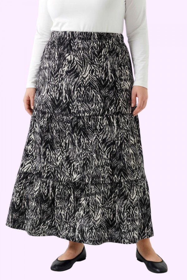 Desenli Penye Etek 2035-2