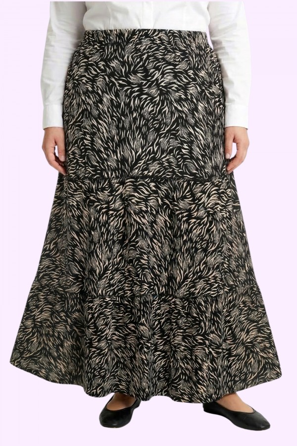 Desenli Penye Etek 2035-3