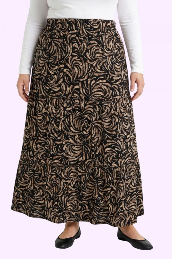 Desenli Penye Etek 2035-4