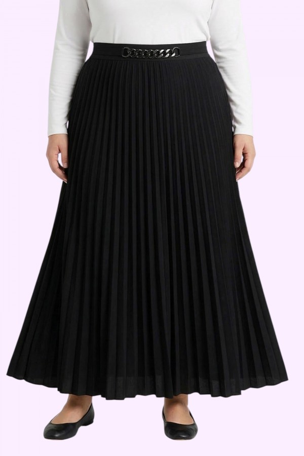 Kadın Kemerli Pliseli Etek 2032-5