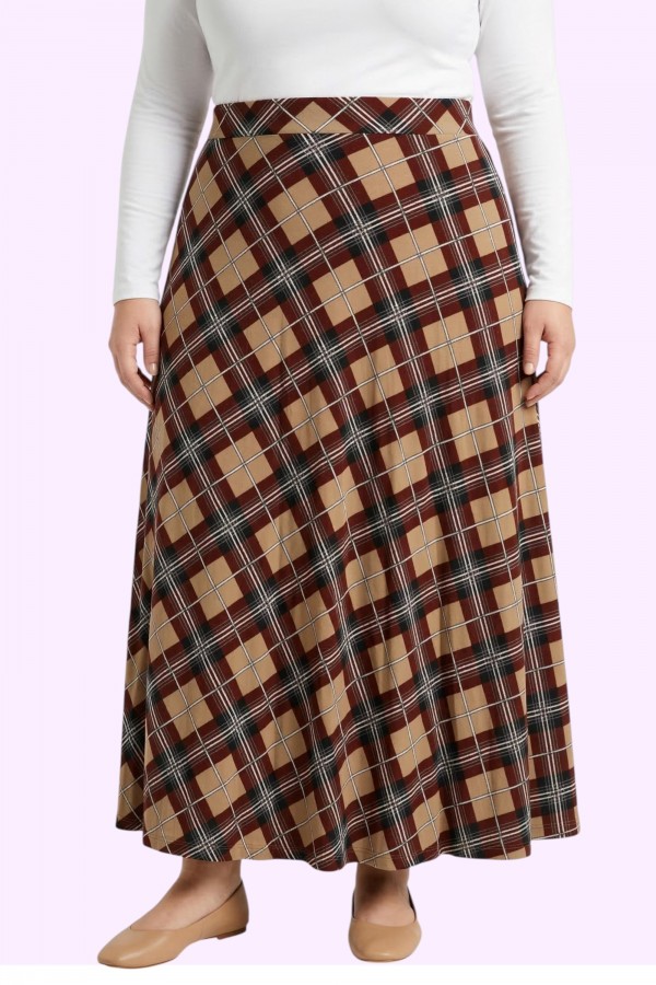 Desenli Penye Etek 2039-6