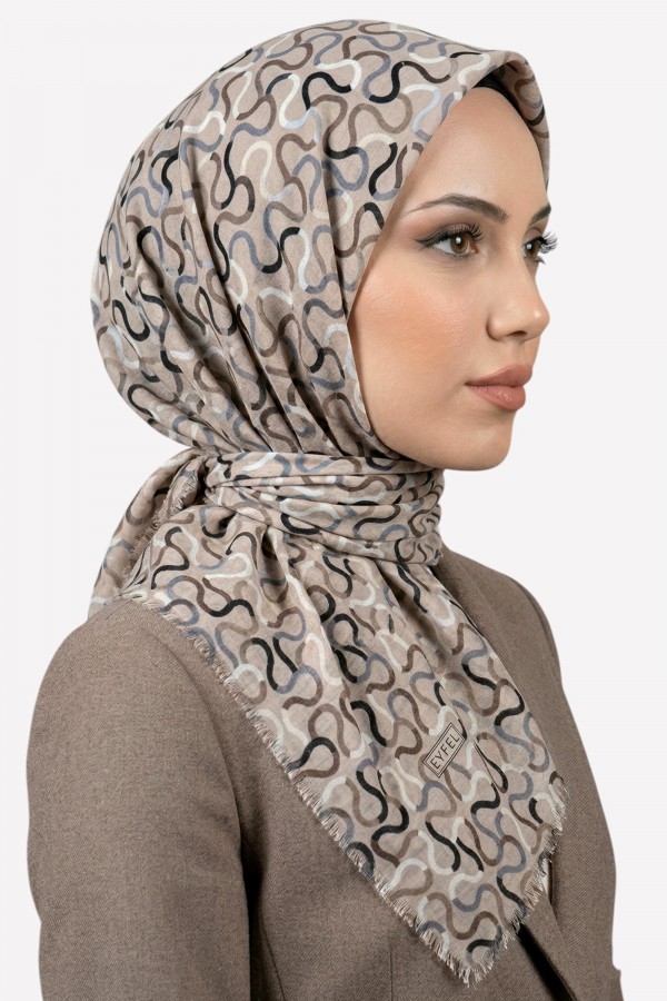 Desenli Flamlı Eşarp 6500-6