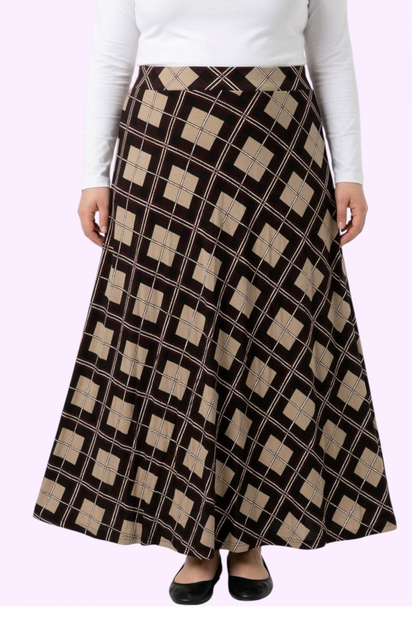 Desenli Penye Etek 2039-2