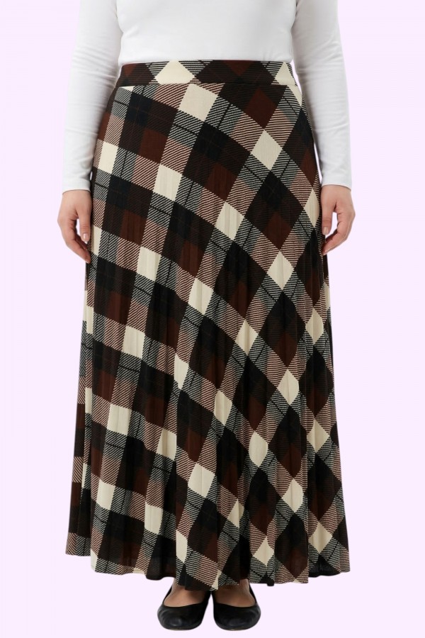 Desenli Penye Etek 2036-1