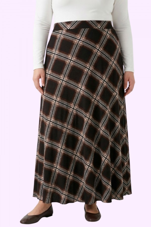 Desenli Penye Etek 2037-2