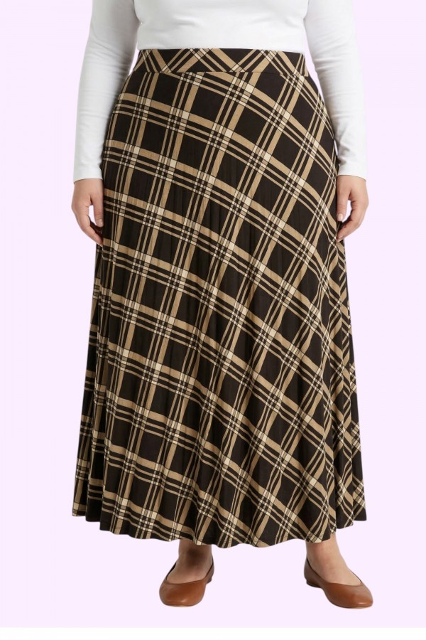 Desenli Penye Etek 2038-8