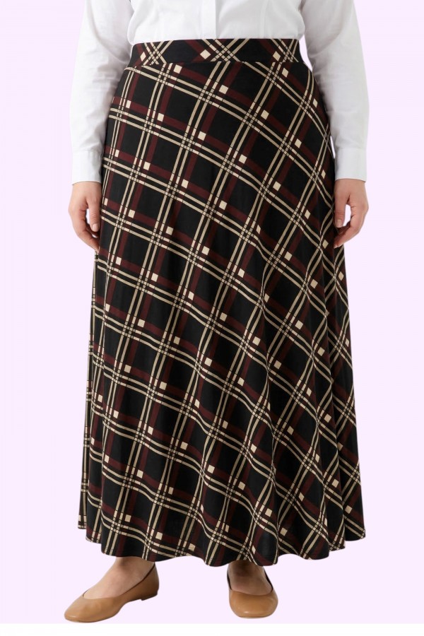 Desenli Penye Etek 2038-7