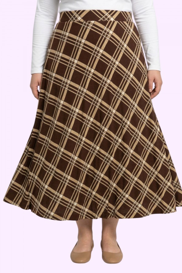 Desenli Penye Etek 2038-1