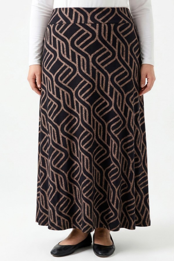 Desenli Viskon Etek 2045-20