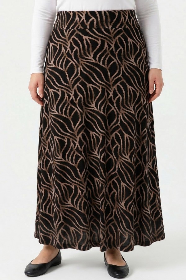 Desenli Viskon Etek 2045-17