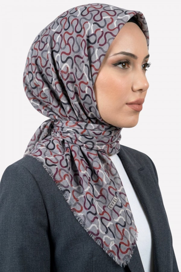 Desenli Flamlı Eşarp 6500-5