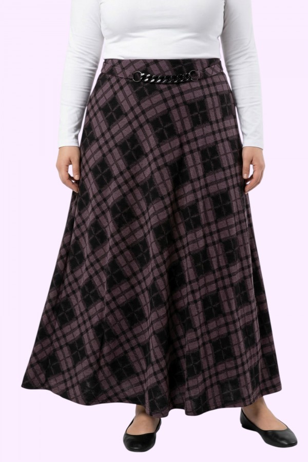 Desenli Penye Etek 2040-6