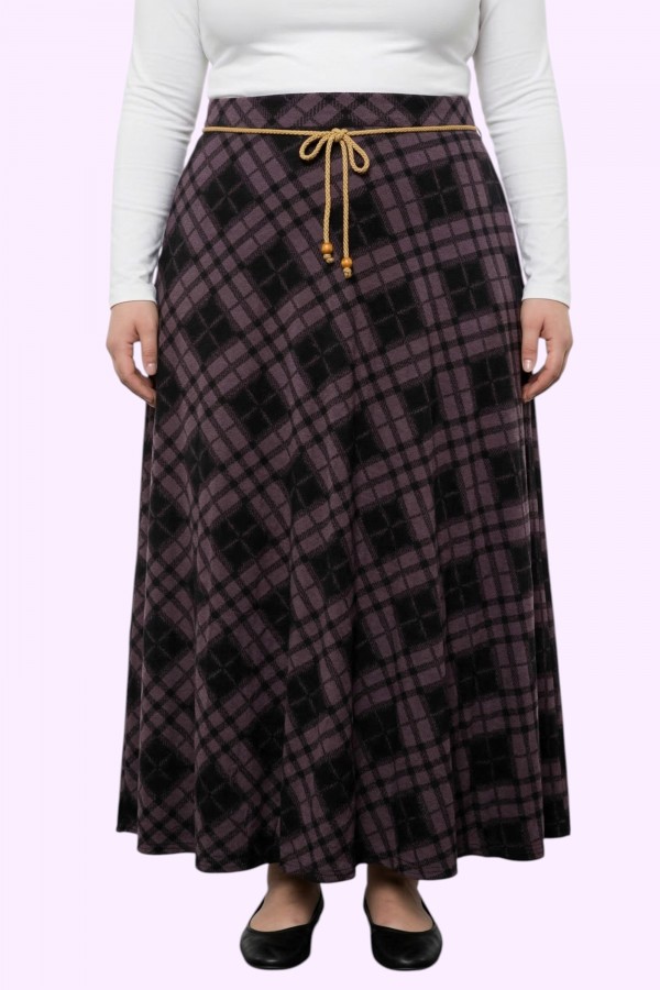 Desenli Penye Etek 2044-1